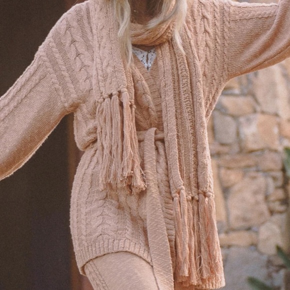 Spell Yellowstone Knit Scarf in Caramel - Picture 3 of 14